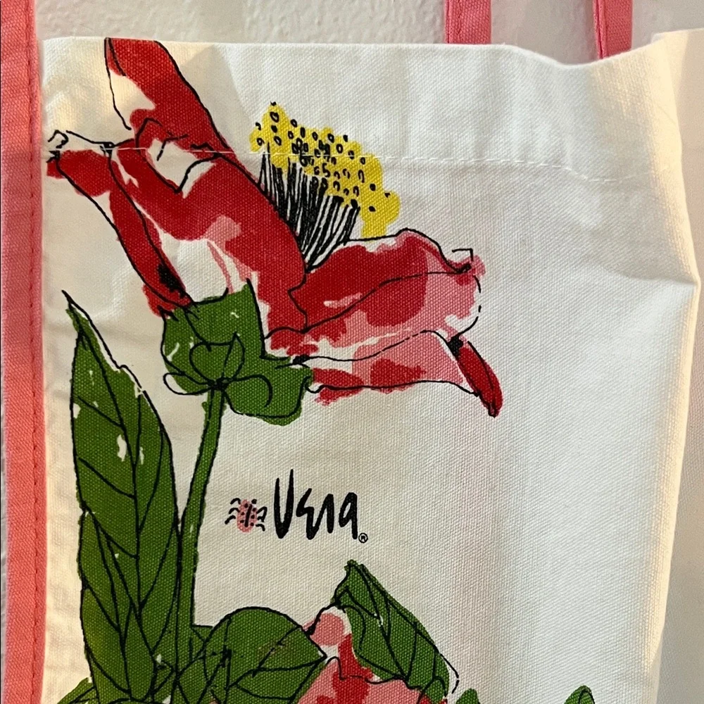 VERA Neumann Floral Apron with Pink Trim Cotton